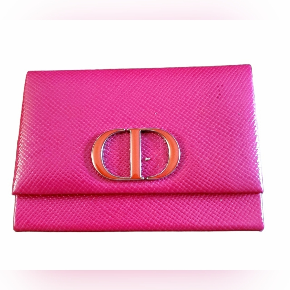 Christian Dior Pink & red Pocket Mirror With card Holder